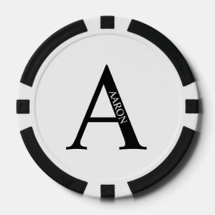 Gepersonaliseerd monogram en naam poker chips