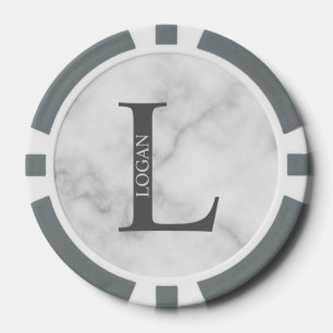 Gepersonaliseerd monogram en naam poker chips