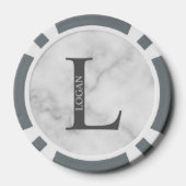 Gepersonaliseerd monogram en naam poker chips (Achterkant)