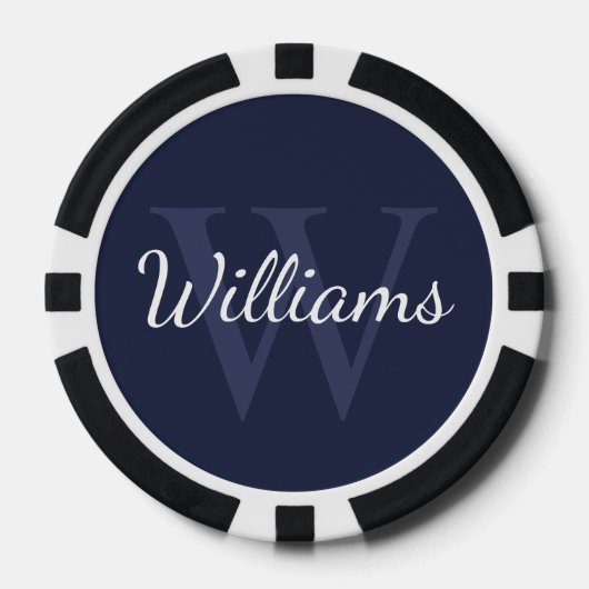 Gepersonaliseerd monogram en naam poker chips (Voorkant)