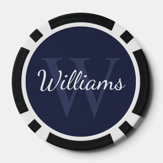 Gepersonaliseerd monogram en naam poker chips (Achterkant)
