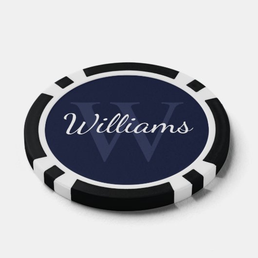 Gepersonaliseerd monogram en naam poker chips (Enkel)