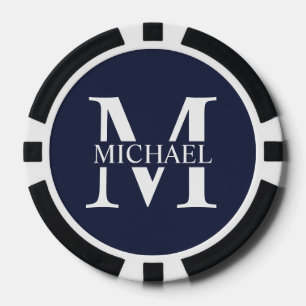 Gepersonaliseerd monogram en naam poker chips