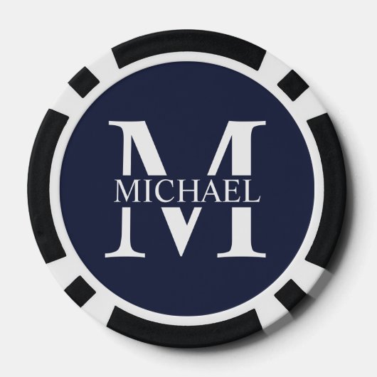 Gepersonaliseerd monogram en naam poker chips (Achterkant)