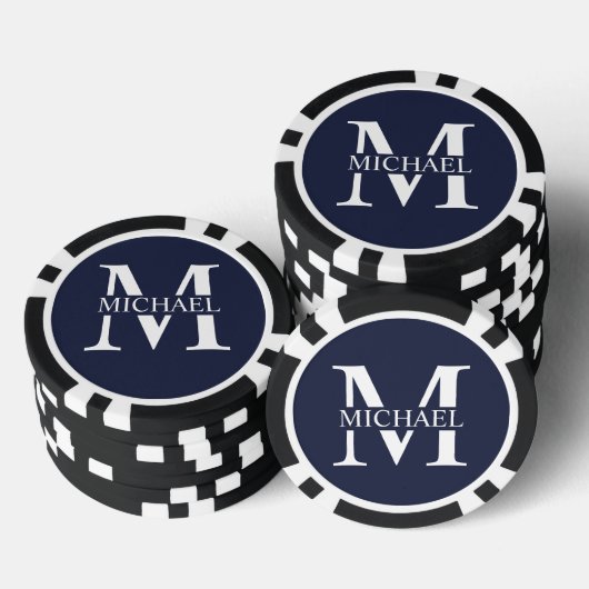 Gepersonaliseerd monogram en naam poker chips (Opstapeling)