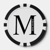 Gepersonaliseerd monogram en naam poker chips (Voorkant)