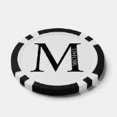 Gepersonaliseerd monogram en naam poker chips (Enkel)