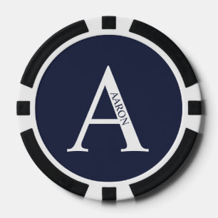 Gepersonaliseerd monogram en naam poker chips