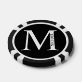Gepersonaliseerd monogram en naam poker chips (Enkel)