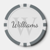 Gepersonaliseerd monogram en naam poker chips (Voorkant)