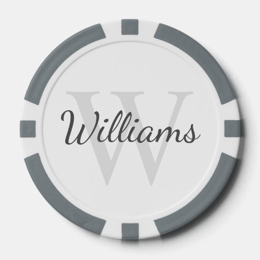 Gepersonaliseerd monogram en naam poker chips (Voorkant)