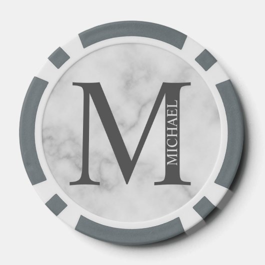 Gepersonaliseerd monogram en naam poker chips (Achterkant)