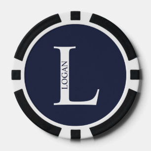 Gepersonaliseerd monogram en naam poker chips