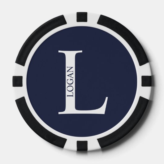 Gepersonaliseerd monogram en naam poker chips (Voorkant)