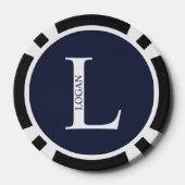 Gepersonaliseerd monogram en naam poker chips (Achterkant)