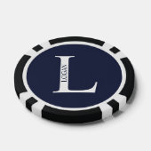 Gepersonaliseerd monogram en naam poker chips (Enkel)