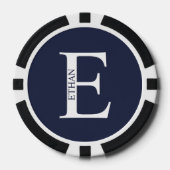Gepersonaliseerd monogram en naam poker chips (Voorkant)