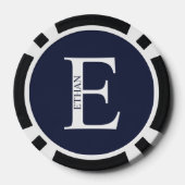 Gepersonaliseerd monogram en naam poker chips (Achterkant)