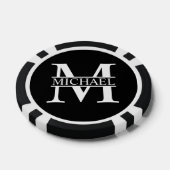 Gepersonaliseerd monogram en naam poker chips (Enkel)
