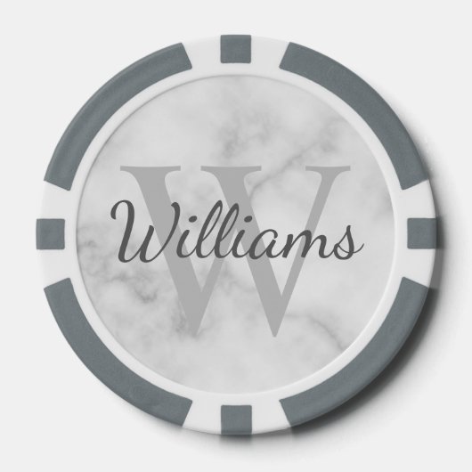 Gepersonaliseerd monogram en naam poker chips (Voorkant)