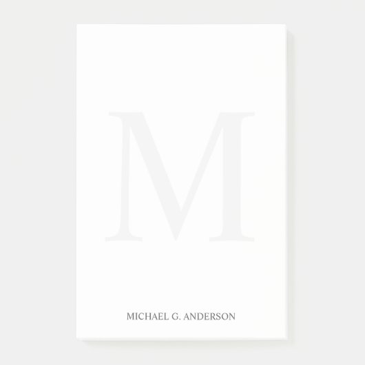 Gepersonaliseerd monogram en naam post-it® notes (Voorkant)