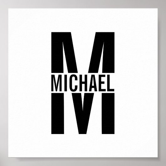 Gepersonaliseerd monogram en naam Poster (Voorkant)