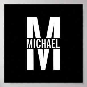 Gepersonaliseerd monogram en naam Poster