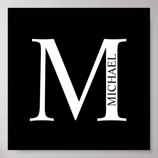 Gepersonaliseerd monogram en naam Poster (Voorkant)