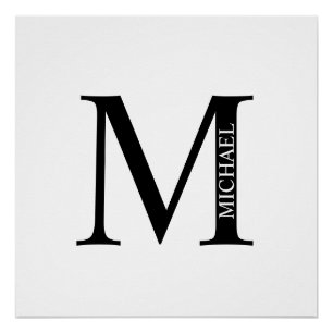 Gepersonaliseerd monogram en naam Poster Perfect Poster