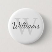 Gepersonaliseerd monogram en naam ronde button 5,7 cm (Voorkant)
