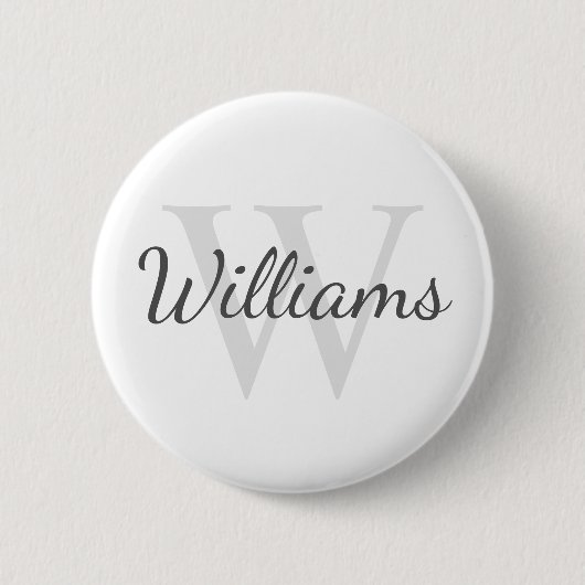 Gepersonaliseerd monogram en naam ronde button 5,7 cm (Voorkant)