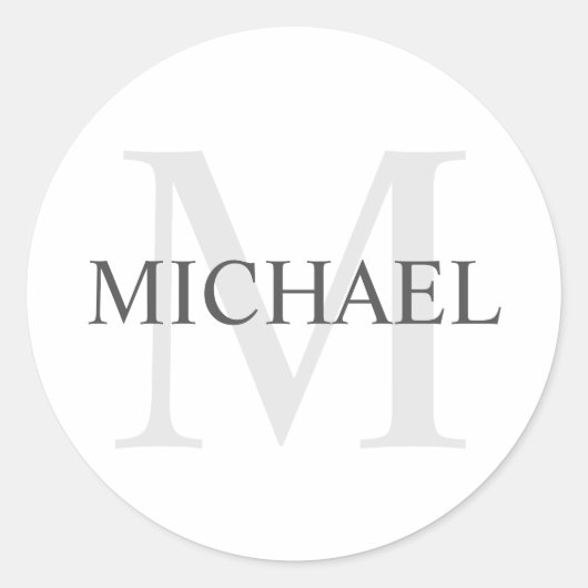 Gepersonaliseerd monogram en naam ronde sticker (Voorkant)