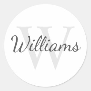 Gepersonaliseerd monogram en naam ronde sticker