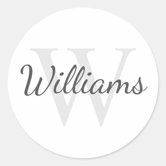Gepersonaliseerd monogram en naam ronde sticker (Voorkant)