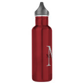 Gepersonaliseerd Monogram en Naam Rood Waterfles (Links)
