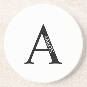 Gepersonaliseerd monogram en naam Sandstone-Onderz Zandsteen Onderzetter