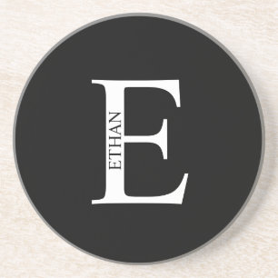 Gepersonaliseerd monogram en naam Sandstone-Onderz Zandsteen Onderzetter