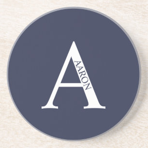 Gepersonaliseerd monogram en naam Sandstone-Onderz Zandsteen Onderzetter