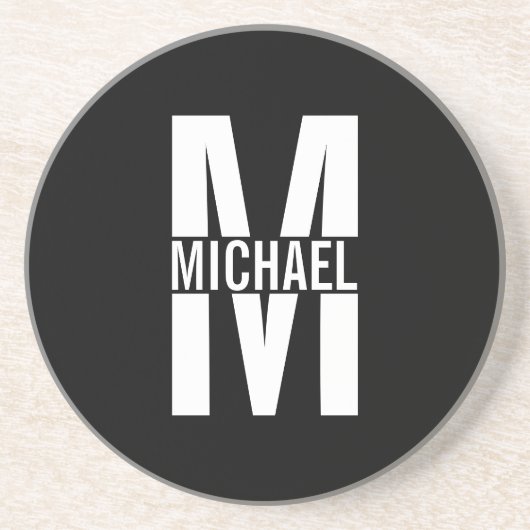 Gepersonaliseerd monogram en naam Sandstone-Onderz Zandsteen Onderzetter (Voorkant)