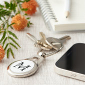 Gepersonaliseerd monogram en naam sleutelhanger (Zijkant)