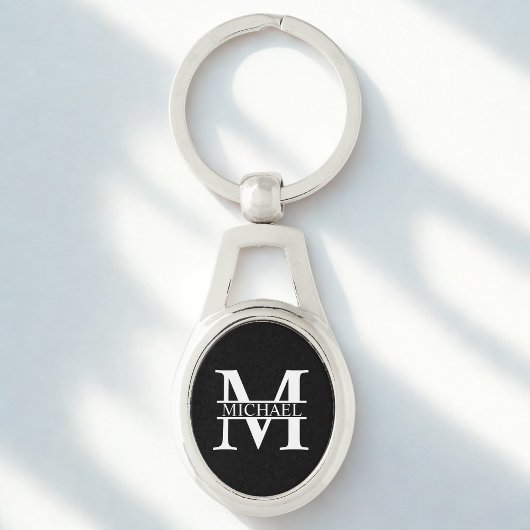 Gepersonaliseerd monogram en naam sleutelhanger