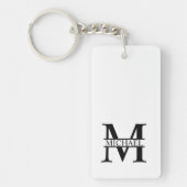 Gepersonaliseerd monogram en naam sleutelhanger (Voorkant)