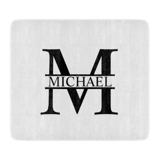 Gepersonaliseerd monogram en naam snijplank (Voorkant)