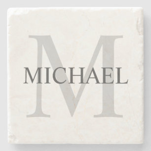 Gepersonaliseerd monogram en naam stenen onderzetter