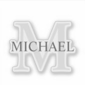 Gepersonaliseerd monogram en naam sticker (Voorkant)