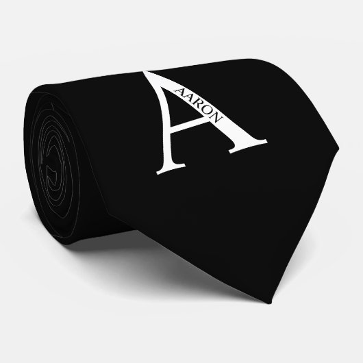 Gepersonaliseerd monogram en naam Stropdas (Opgerold)