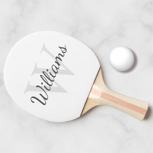 Gepersonaliseerd monogram en naam tafeltennisbatje