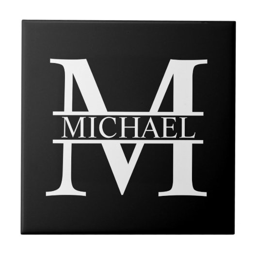 Gepersonaliseerd monogram en naam tegeltje (Voorkant)