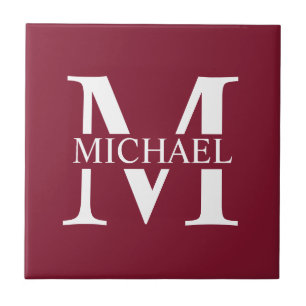 Gepersonaliseerd monogram en naam tegeltje