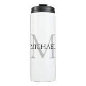 Gepersonaliseerd monogram en naam thermosbeker (Voorkant)
